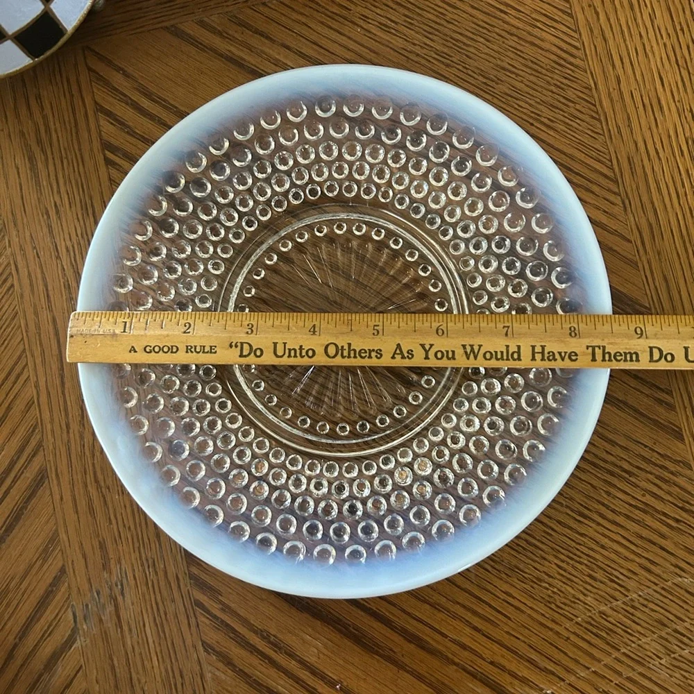 Vintage Anchor Hocking Moonstone Hobnail Plate